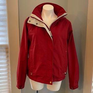 Red zip up LL Bean winter water resistant jacket